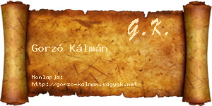 Gorzó Kálmán névjegykártya