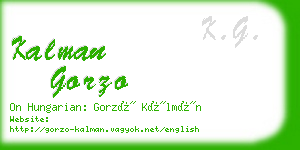kalman gorzo business card